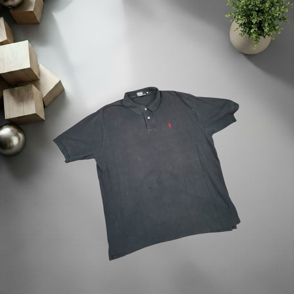 Polo Ralph Lauren‎ Vintage Y2K Black Short Sleeve Polo Shirt XXL Baggy Skater